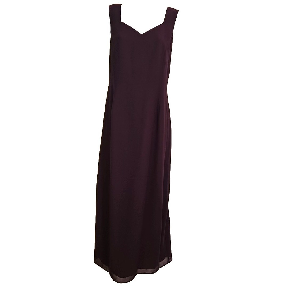Vintage R&M Richards Plum Midi Dress Size 14P Sleeveless Cruise Event